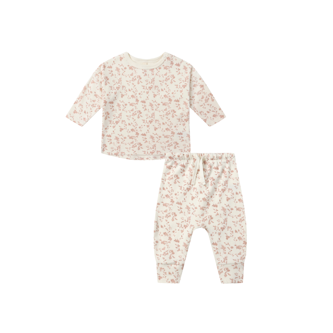 Quincy Mae Long Sleeve Tee & Pant Set / French Garden