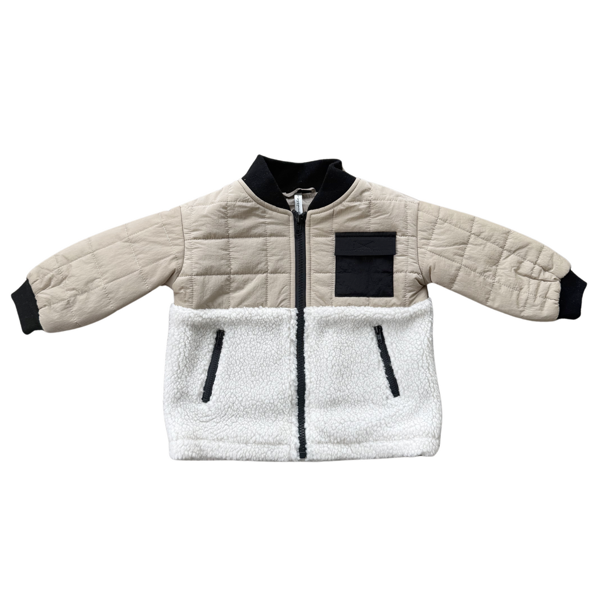 Babysprouts Quilted Sherpa Jacket / Cream