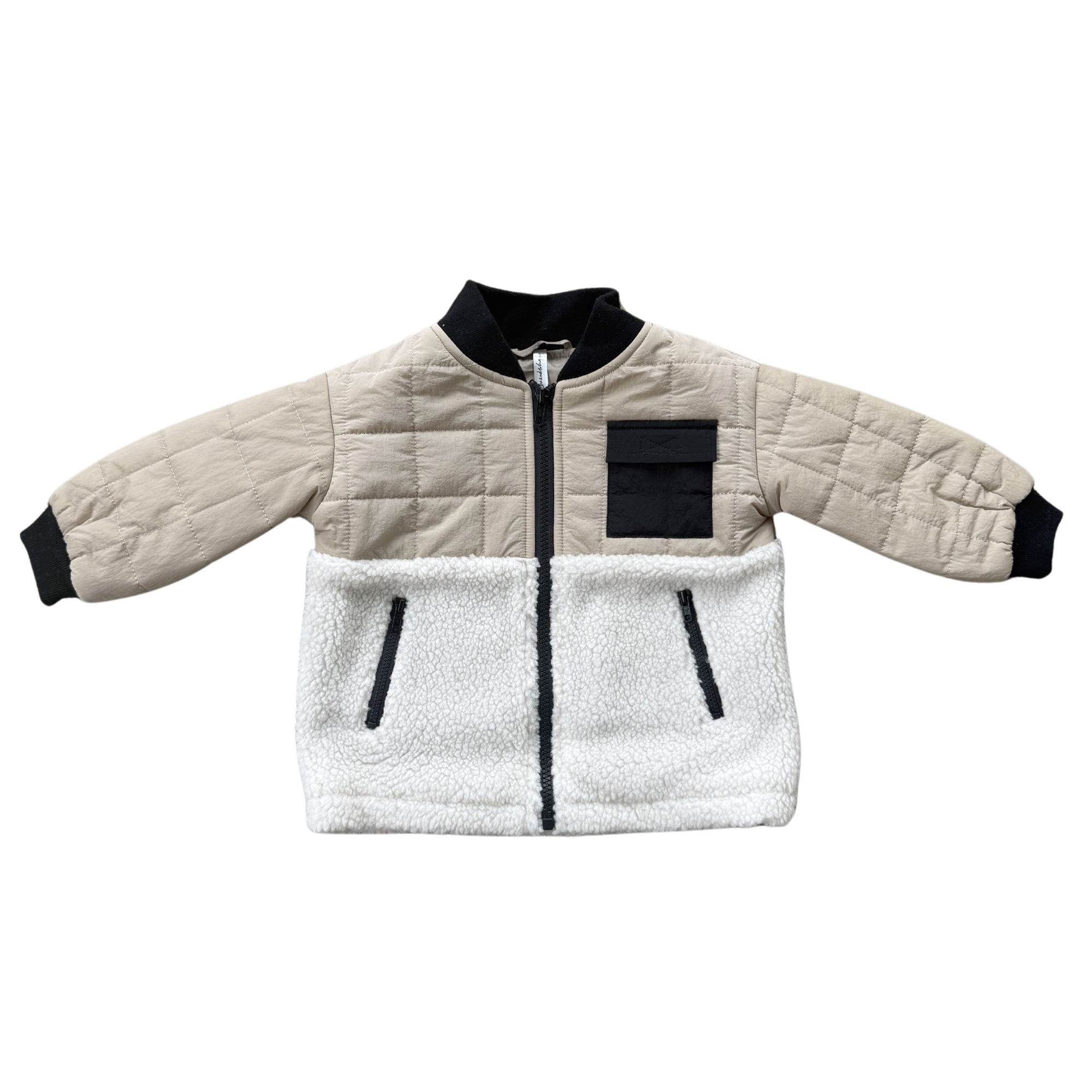 Babysprouts Quilted Sherpa Jacket / Cream