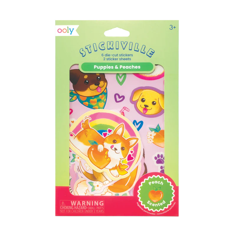 Ooly Stickiville Puppies and Peaches Peach Scented Stickers
