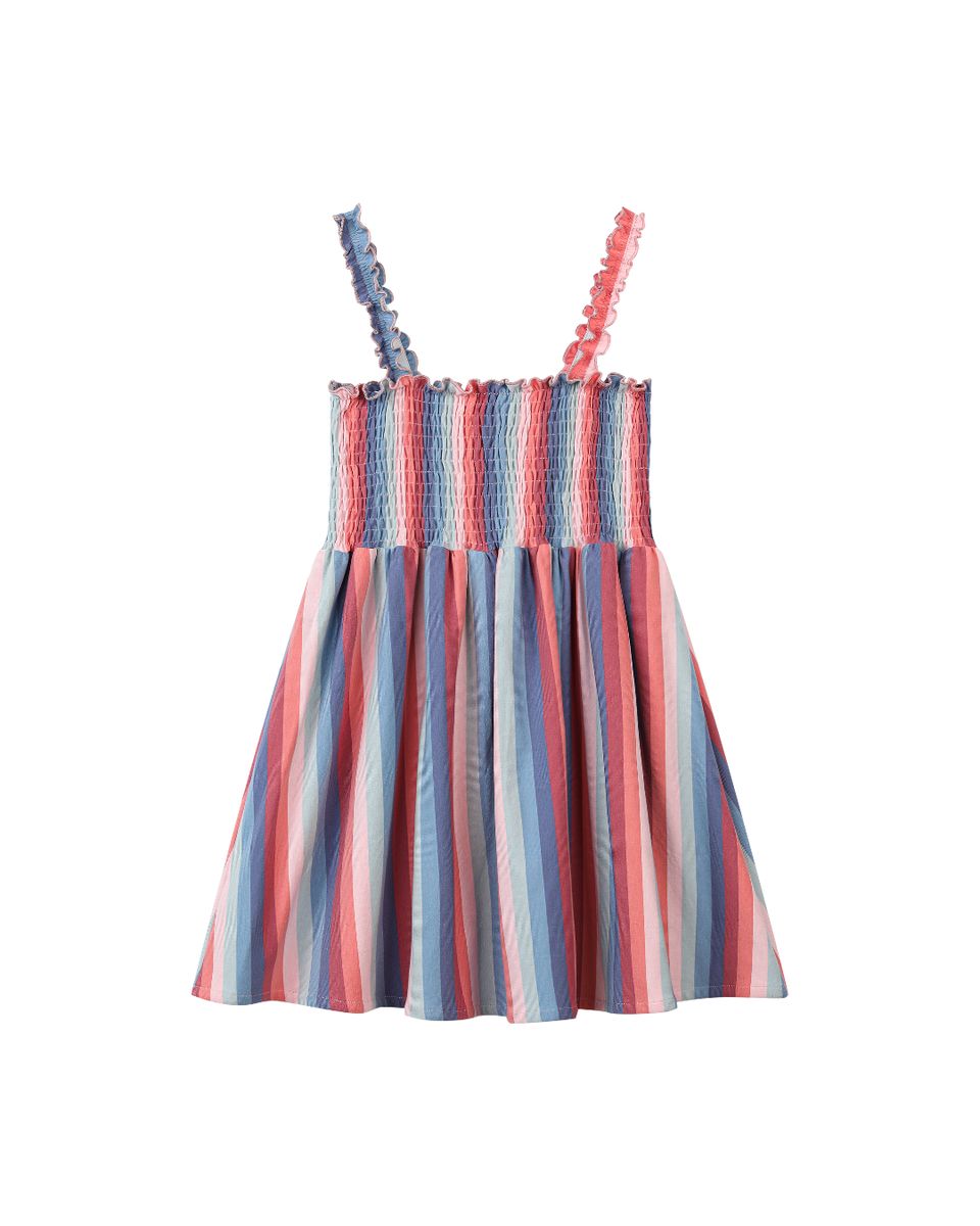 Vignette Savannah Dress / Red Blue Mutli-Stripe