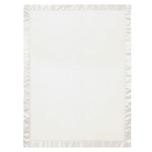 Elegant Baby Satin Trim Flannel Fleece Blanket (30x40) / White
