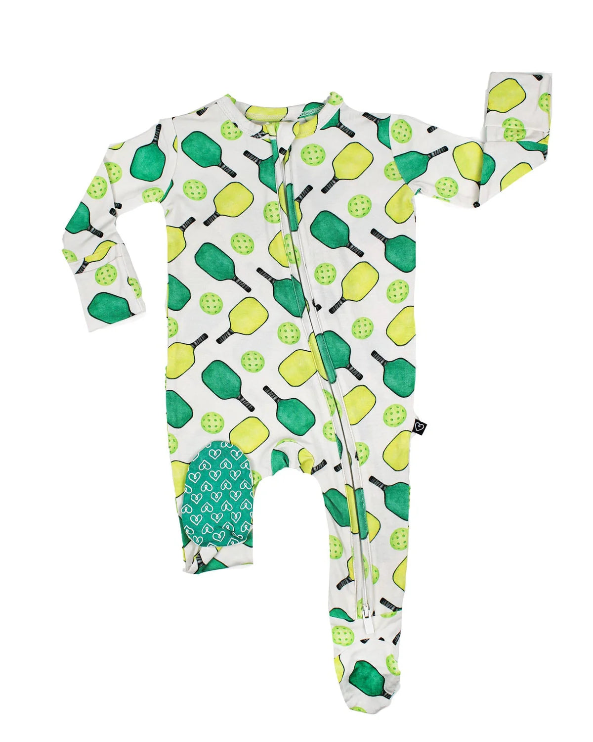 Lev Baby Zippered Footie / Pat (Pickleball)