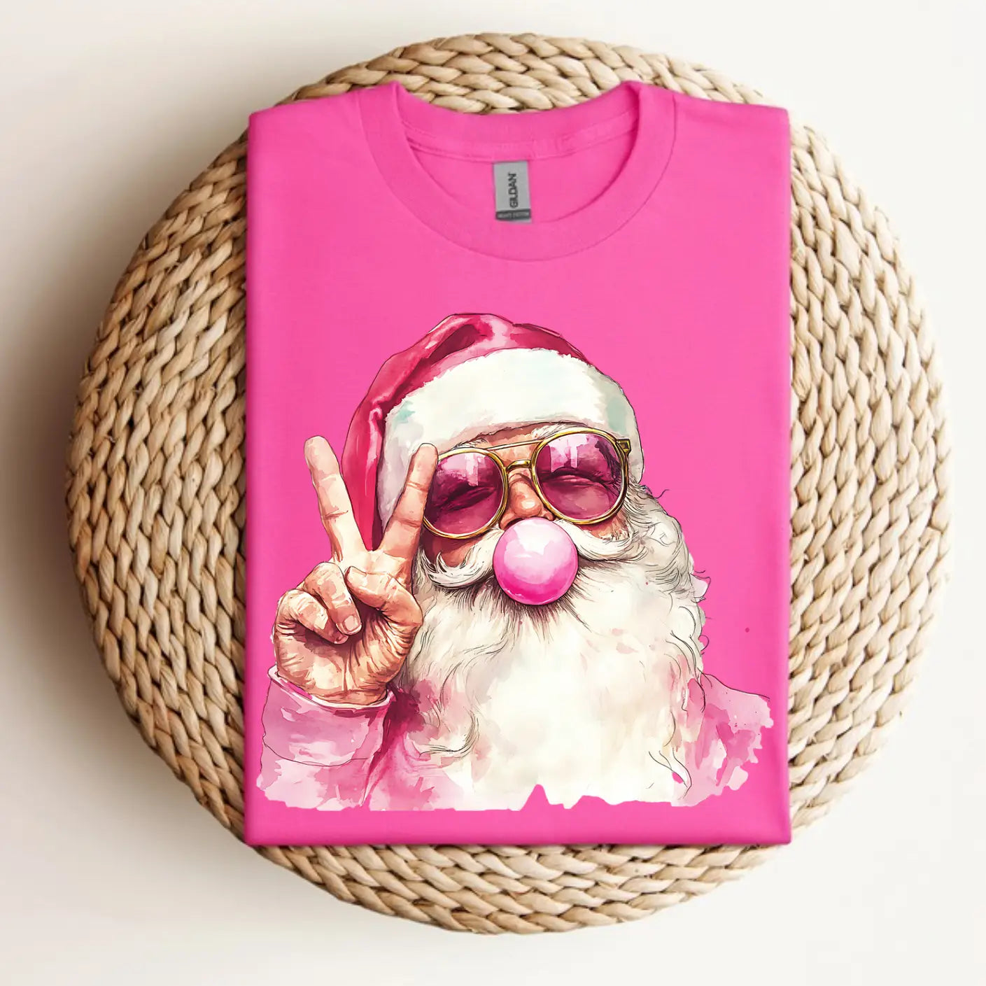 Santa Bubblegum Pink Graphic Tee