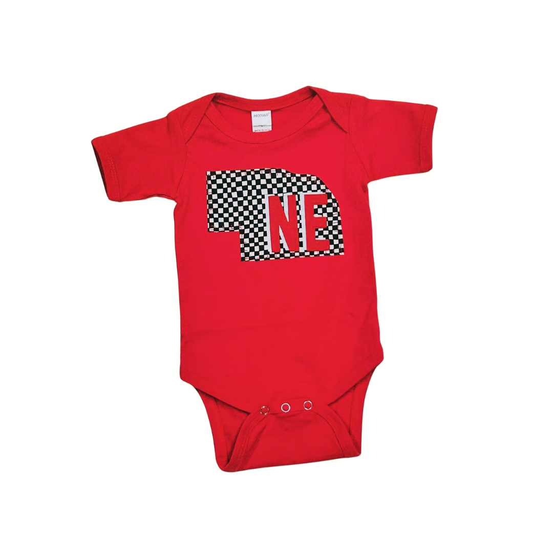 Checkered State Short-Sleeve Onesie