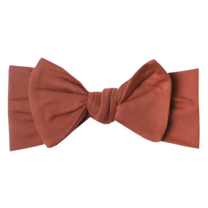 Copper Pearl Knit Headband Bow / Moab