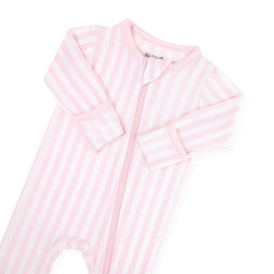 Kyte Baby Zippered Footie / Small Sakura Stripe