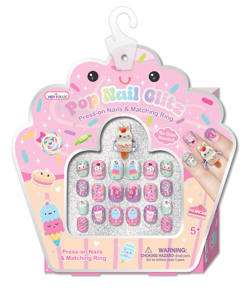Sweets Pop Nail Glitz Press-On Nails & Matching Ring