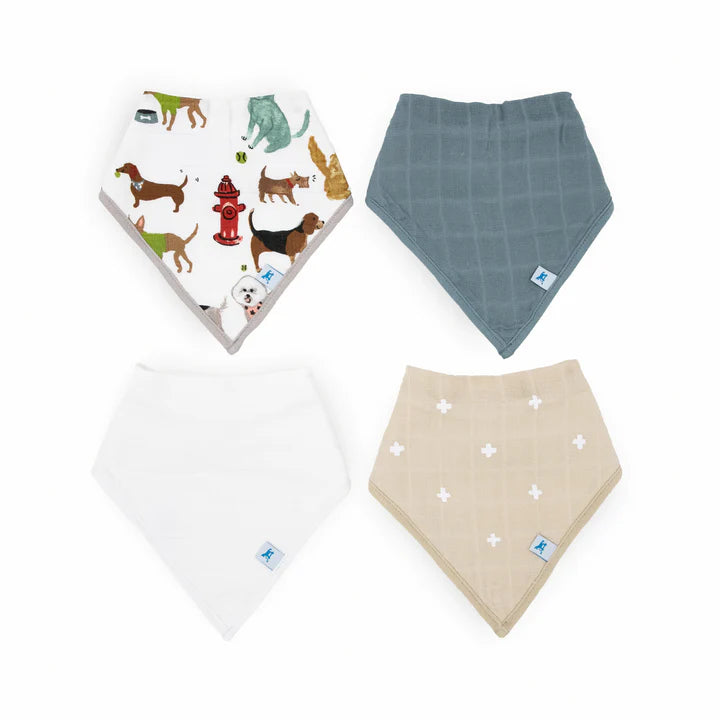 Little Unicorn Cotton Muslin Bandana Bib 4 Pack / Woof