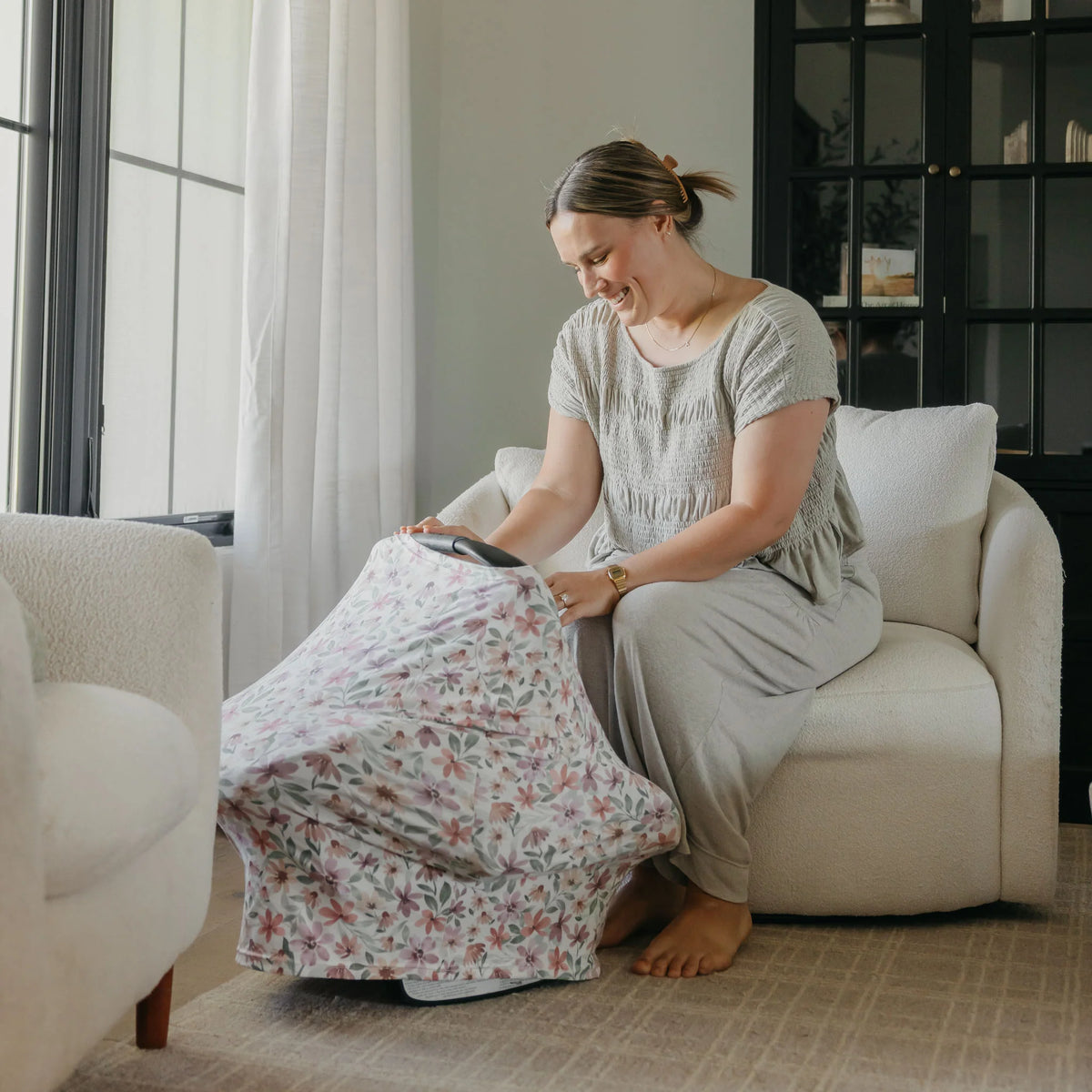 Copper Pearl Knit Car Seat Cover / Natalie