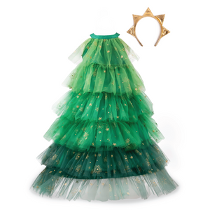 Christmas Tree Dress & Headpiece Set