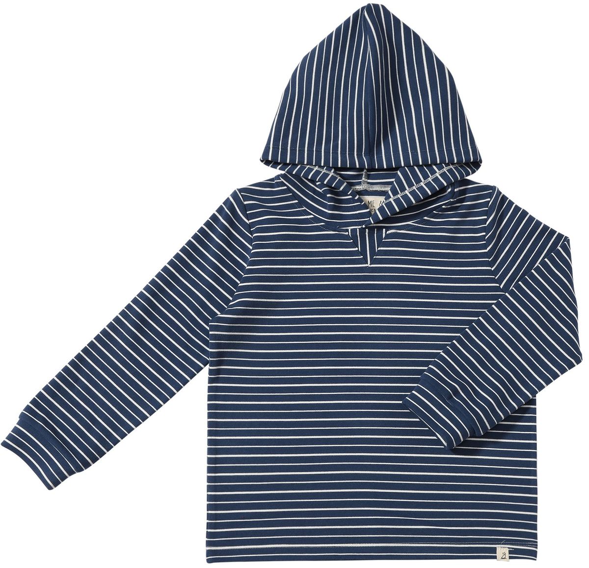 Me & Henry Roger Hooded Shirt / Navy & White
