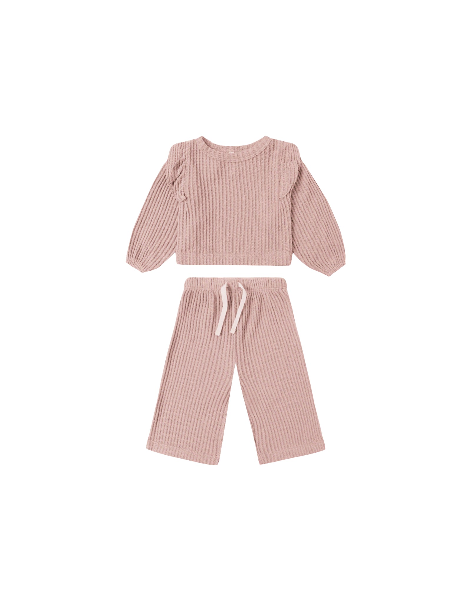 Quincy Mae Ruffle Cozy Set / Rose