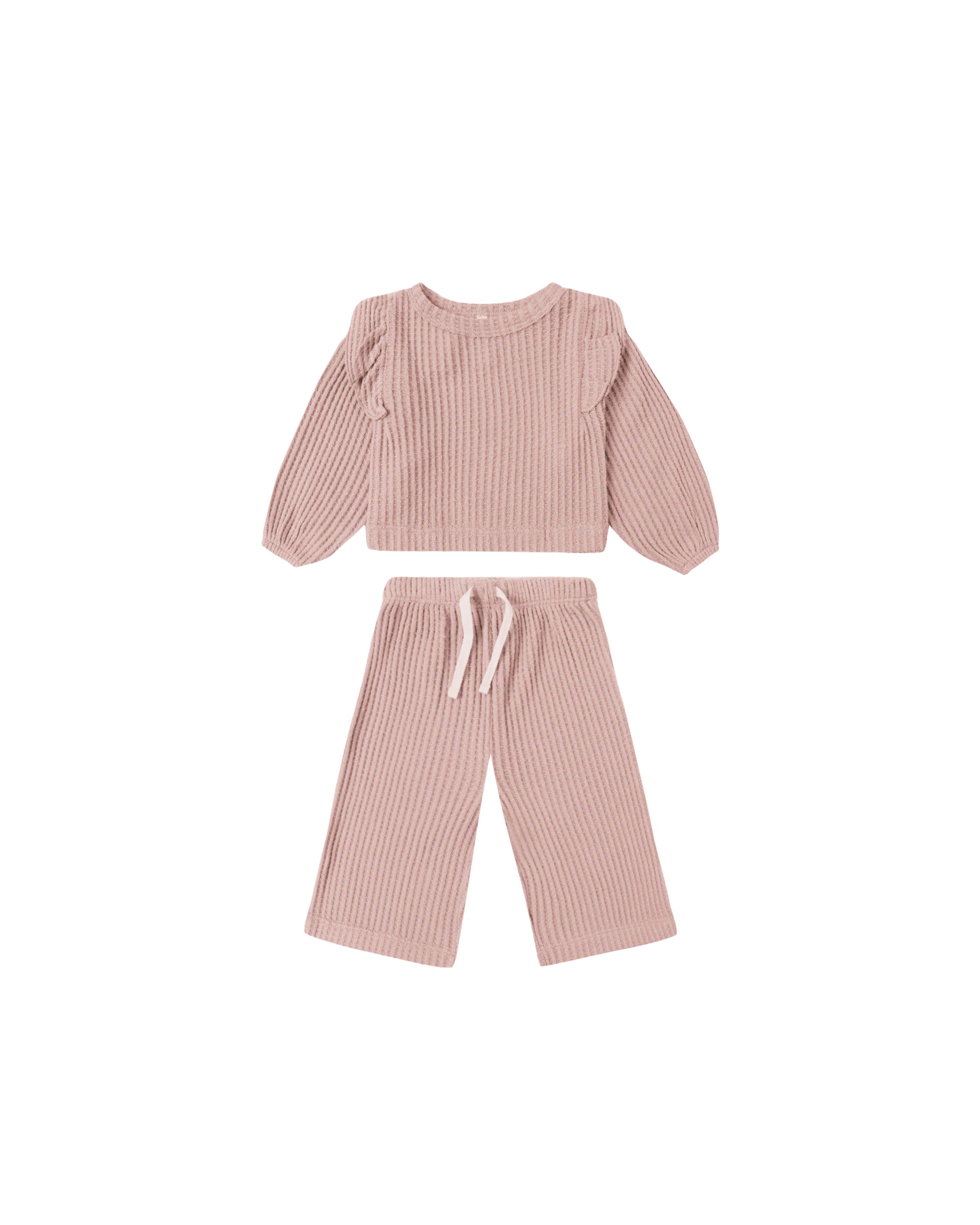Quincy Mae Ruffle Cozy Set / Rose