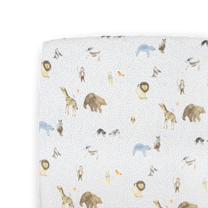 Little Unicorn Cotton Muslin Crib Sheet / Animal Crowd