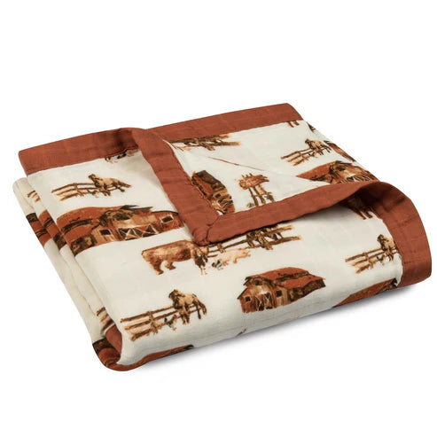 Milkbarn Big Lovey Three-Layer Muslin Blanket / Homestead