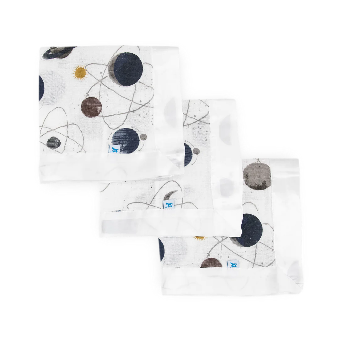 Little Unicorn Cotton Muslin Security Blanket 3 Pack / Planetary