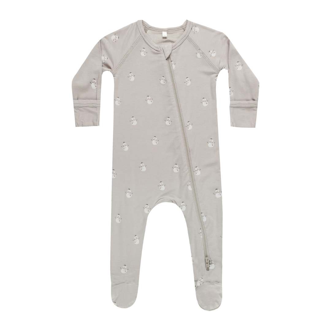 Quincy Mae Bamboo Zip Footie / Snowmen