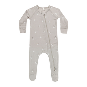 Quincy Mae Bamboo Zip Footie / Snowmen