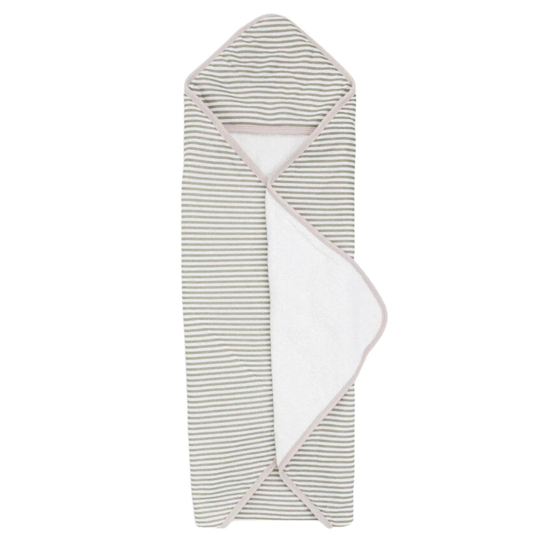 Little Unicorn Infant Hooded Towel / Grey Stripe