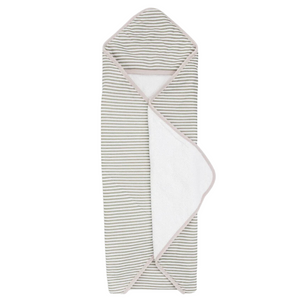 Little Unicorn Infant Hooded Towel / Grey Stripe
