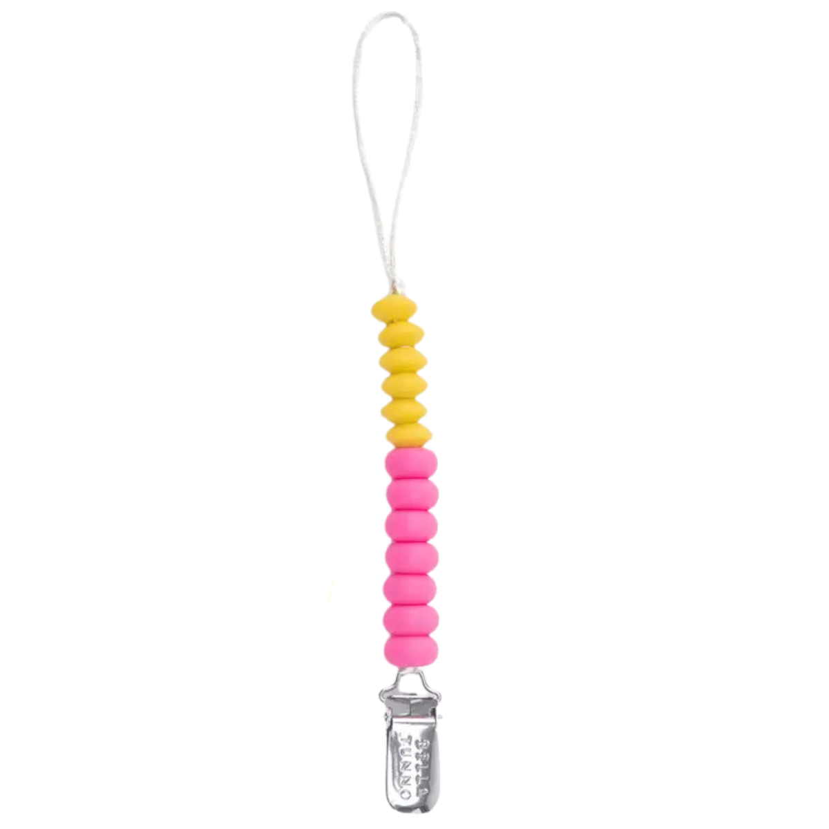 Bella Tunno Punch Duo Silicone Pacifier Clip / Yellow & Pink