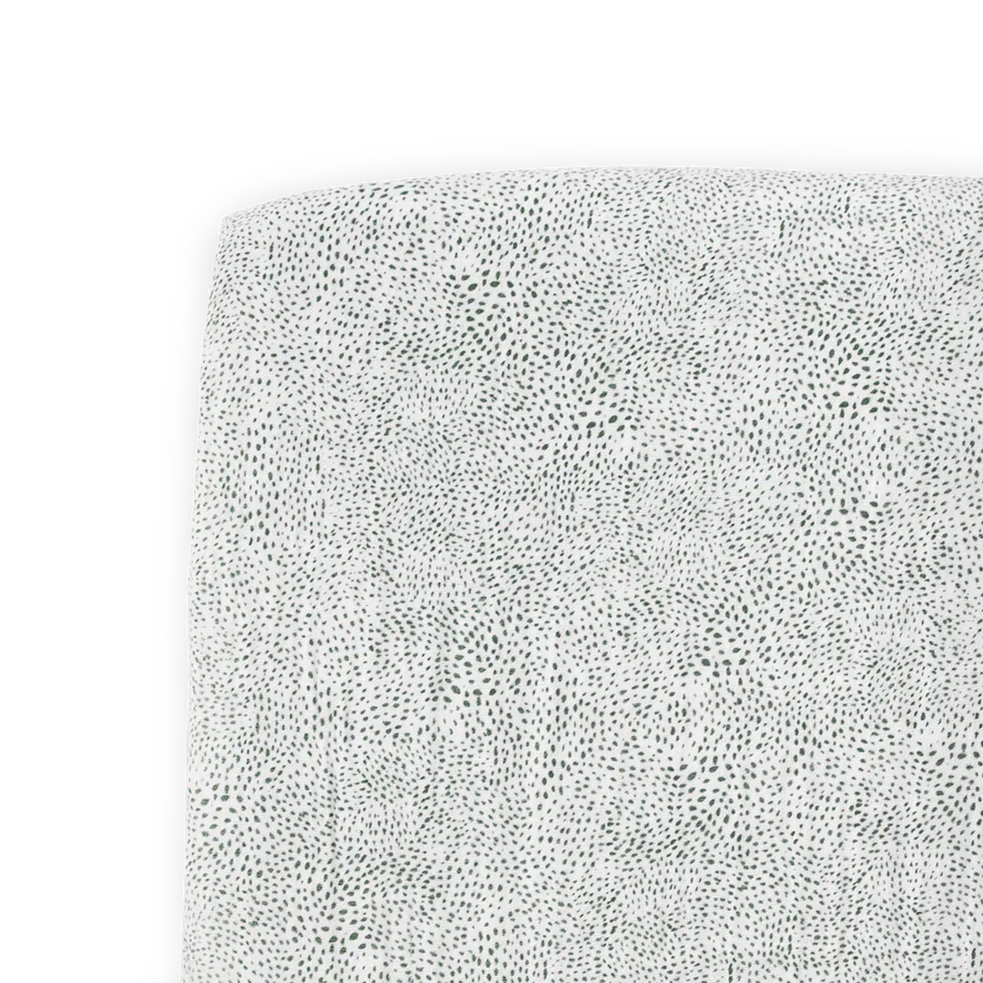 Little Unicorn Cotton Muslin Crib Sheet / Green Seed