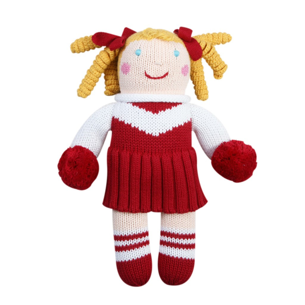 Red & White Cheerleader Knit Doll