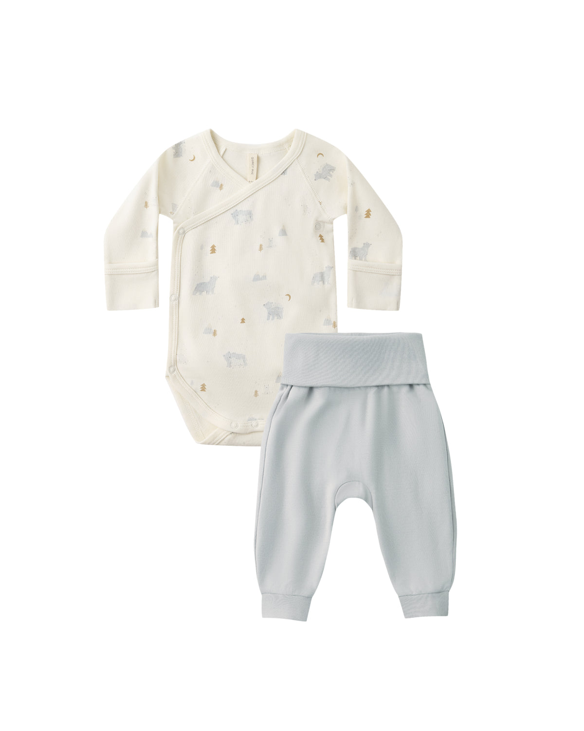 Quincy Mae Side Snap Bodysuit & Pant Set / Polar Bears