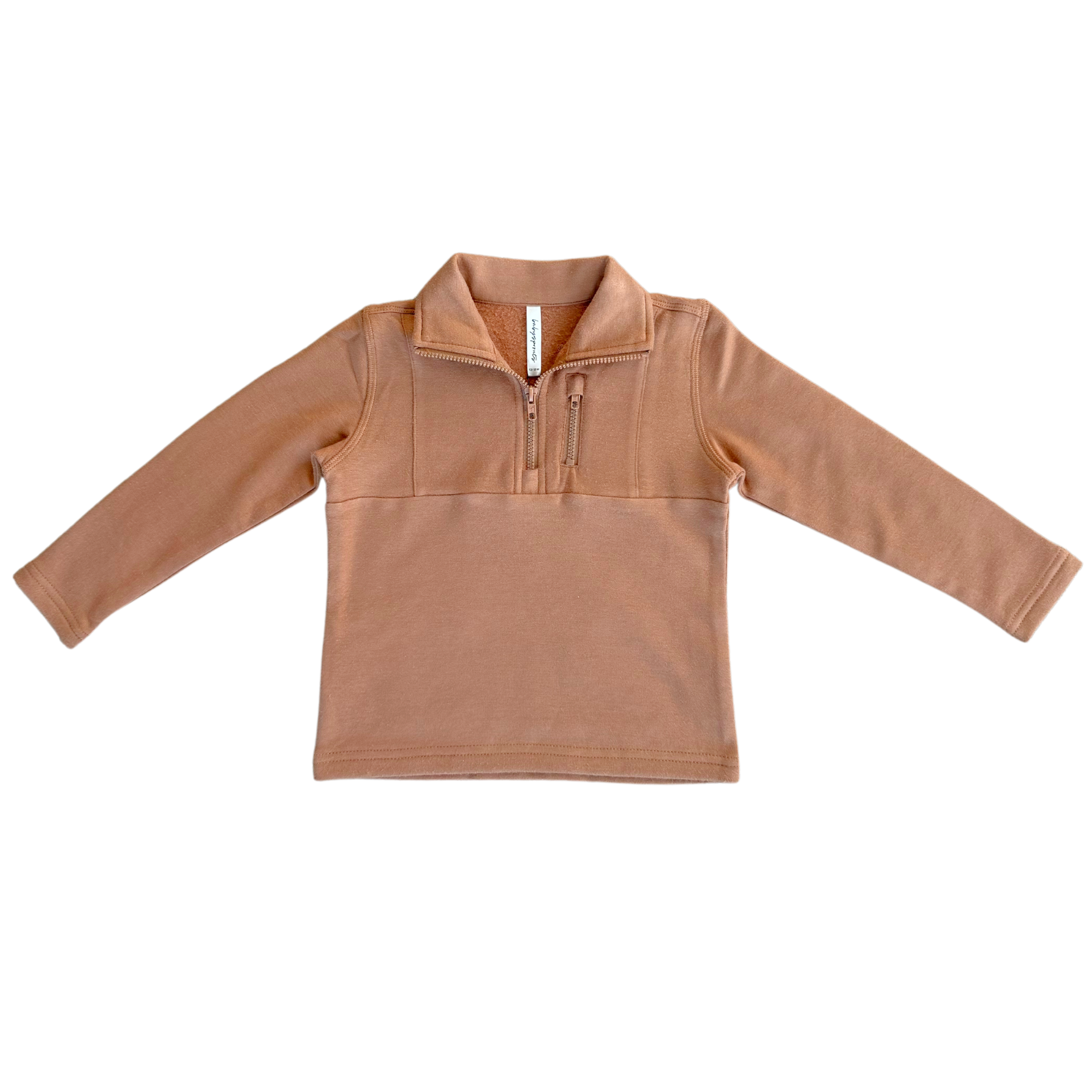 Babysprouts Boy's 3/4 Fleece Sweatshirt / Caramel