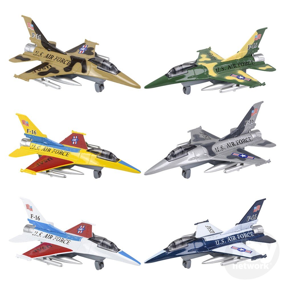 Diecast 7" F-16 Pull Back Jet