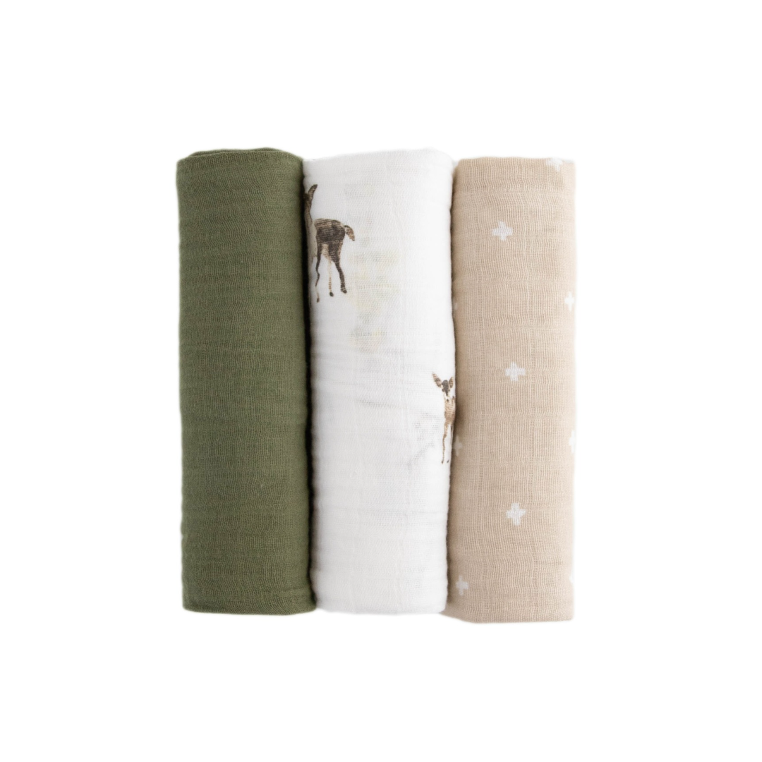 Little Unicorn Cotton Muslin Swaddle Set / Oh Deer