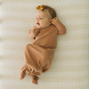 Little Unicorn Cotton Muslin Crib Sheet / Gold Diamond Stripe