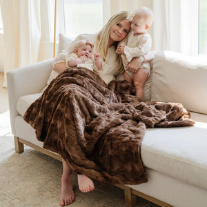 Saranoni Patterned Faux Fur Throw Blanket (50"x60")