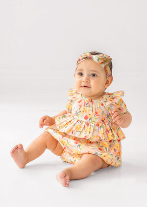 Mabel + Honey Blooming Florals Romper / Pink