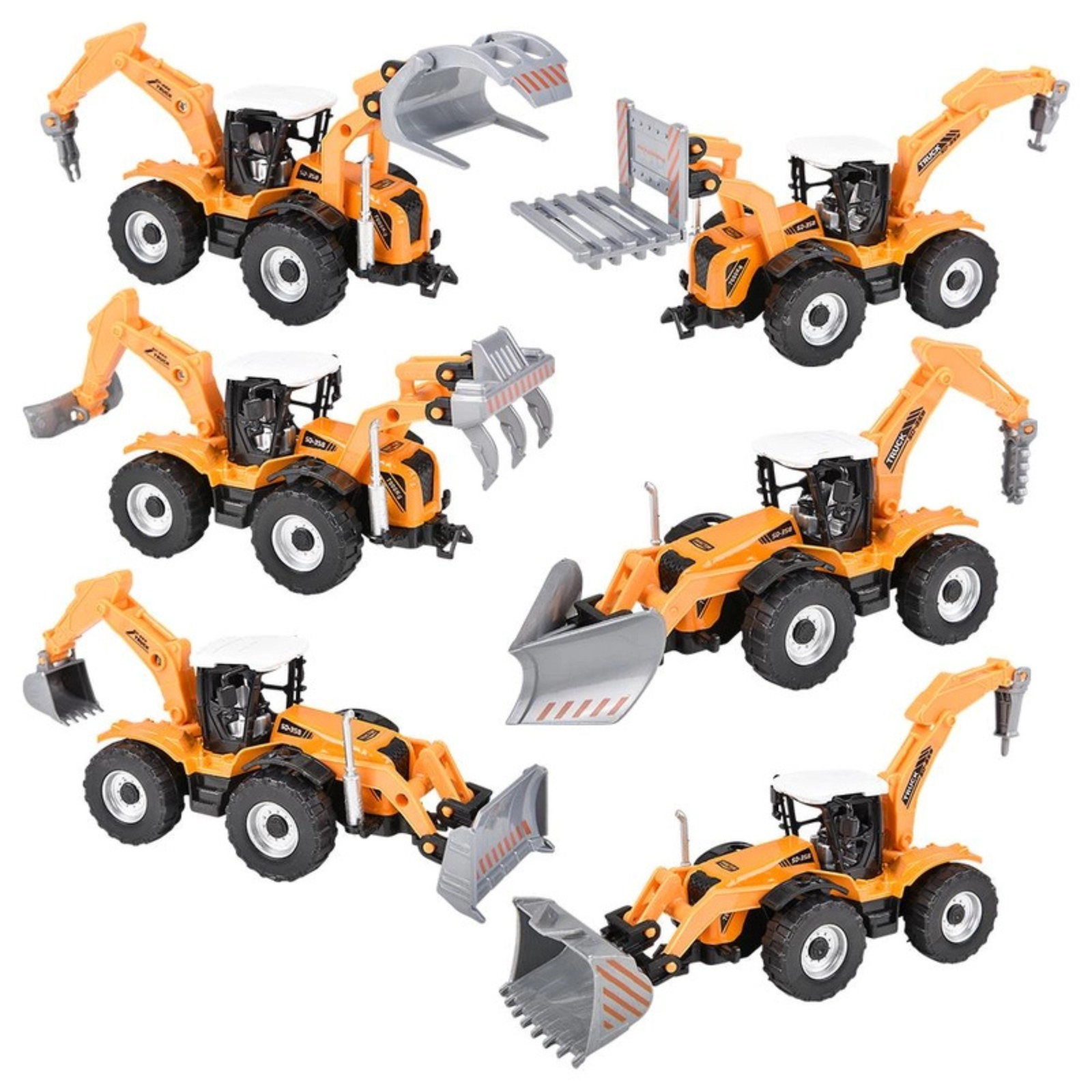 7" Diecast Pull Back Farm Tractor