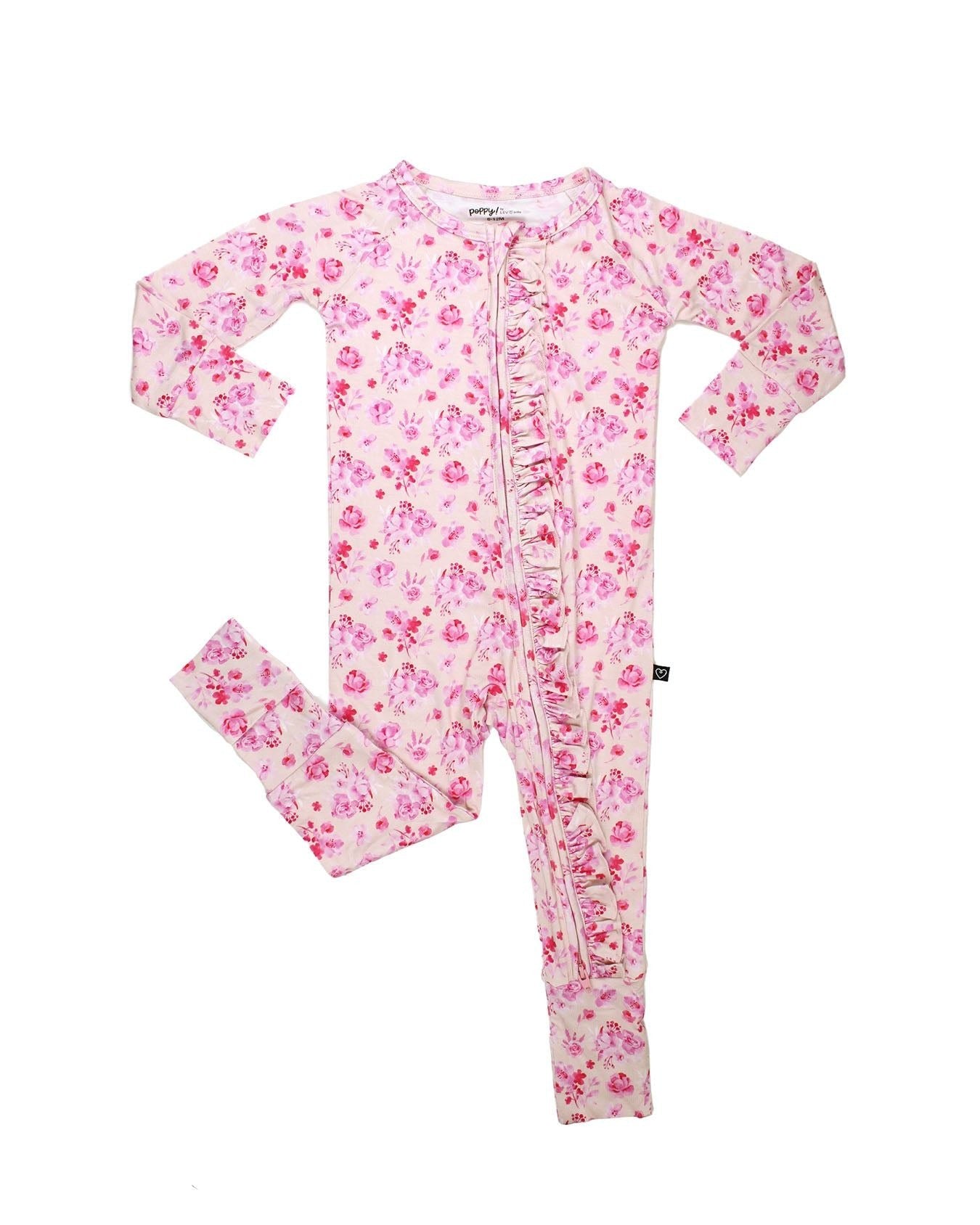 Lev Baby Ruffled Poppy Convertible Romper / Eliana Floral