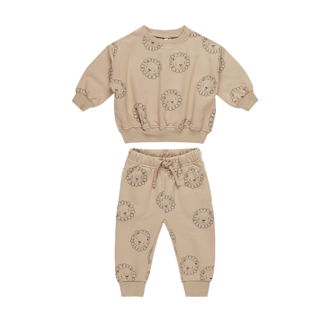 Quincy Mae Relaxed Fleece Set / Lions