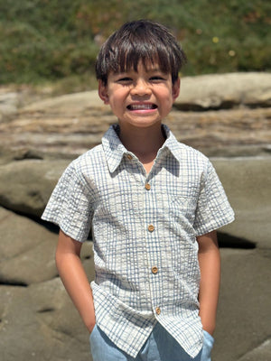 Me & Henry Newport Woven Shirt / Chambray Cream Plaid