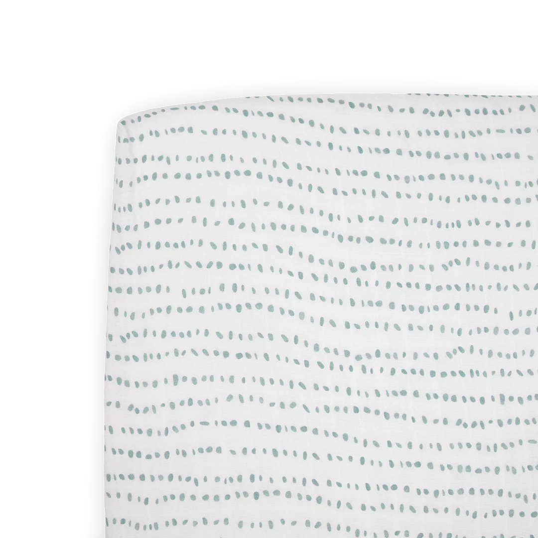 Little Unicorn Cotton Muslin Crib Sheet / Stone Stripe