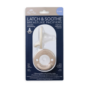 Itzy Ritzy Latch & Soothe Breastlike Pacifier Set / Taupe