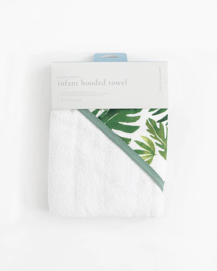 Little Unicorn Infant Hooded Towel / Tropical Leaf