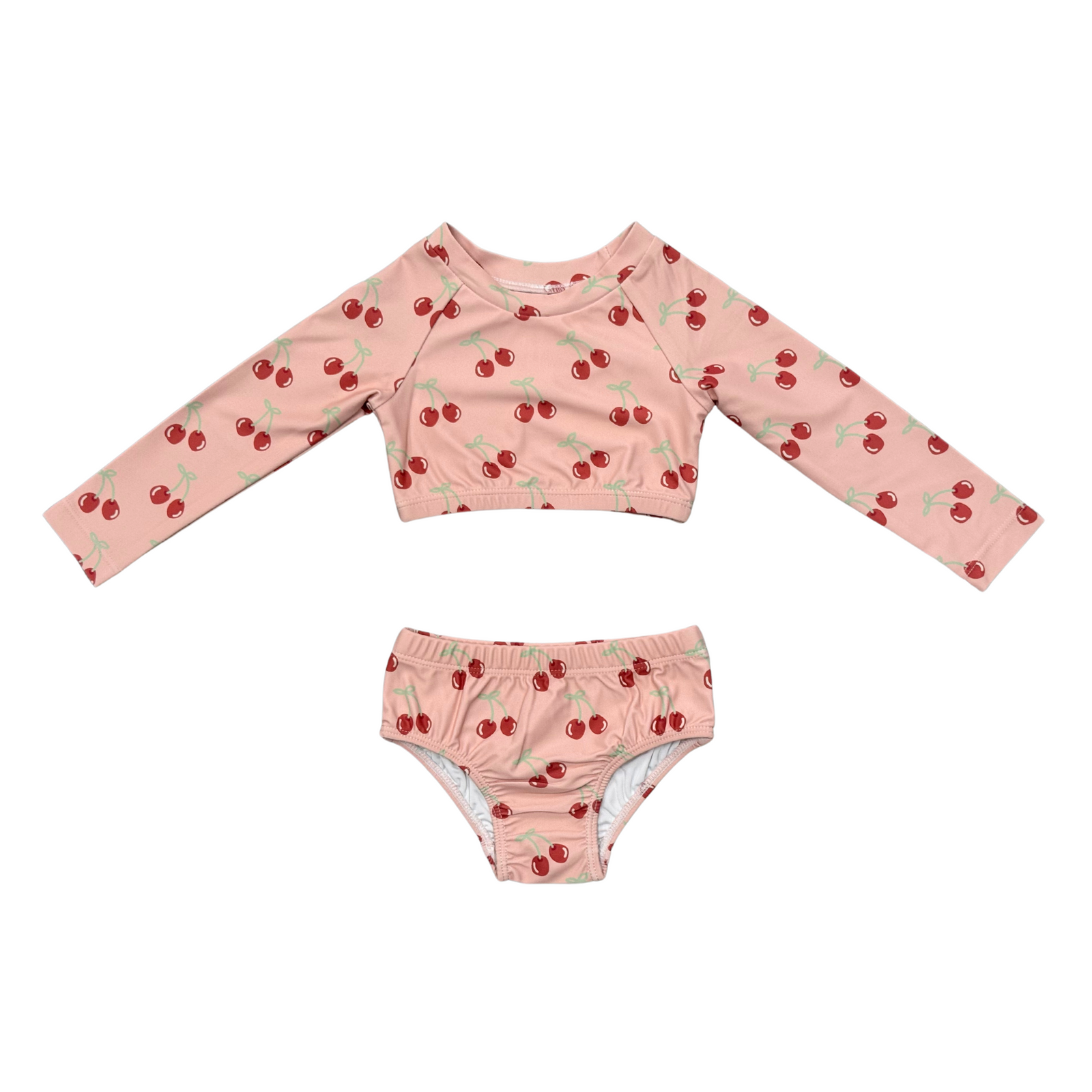 Babysprouts Girls Crop Two Piece Swim Suit / Cherries