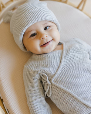 Quincy Mae Baby Bear Beanie / Ice Blue