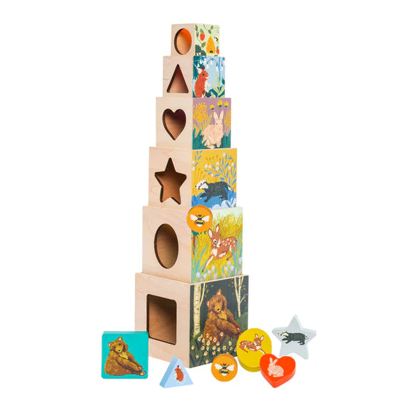 Enchanted Forest Stacking Wooden Block Playset