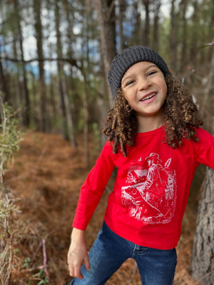 Me & Henry Cherokee Long Sleeve Tee / Red Hunting