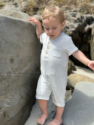 Me & Henry Camborne Henley Romper / Grey