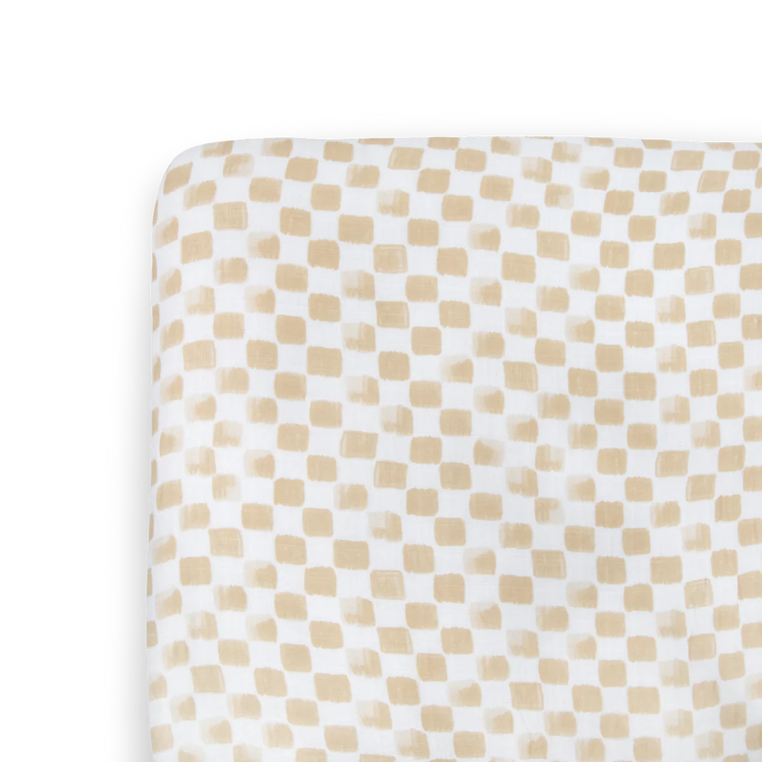 Little Unicorn Cotton Muslin Crib Sheet / Adobe Checker