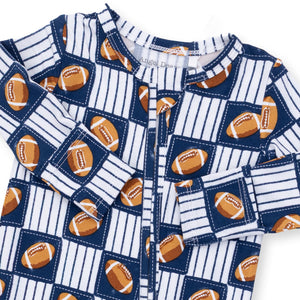 Football Patchwork 2 Way Zipper Footie