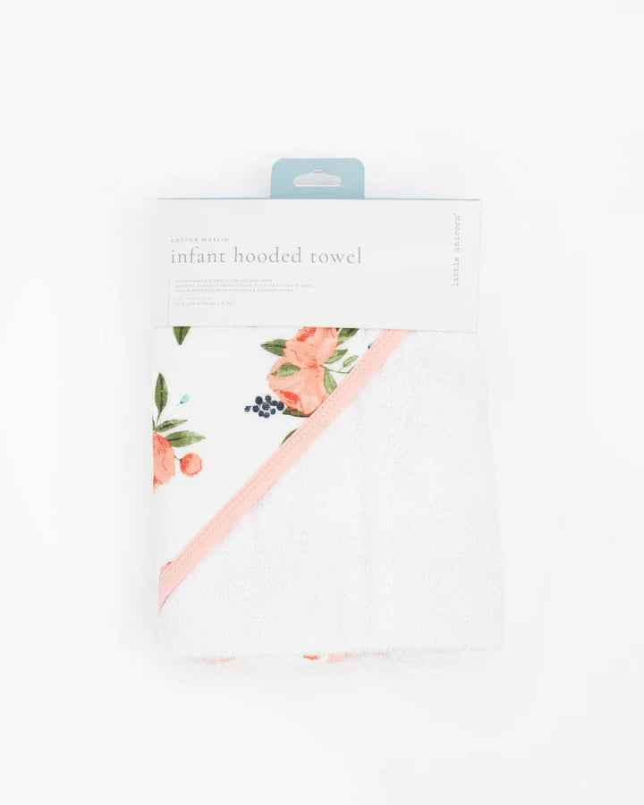 Little Unicorn Infant Hooded Towel / Watercolor Roses